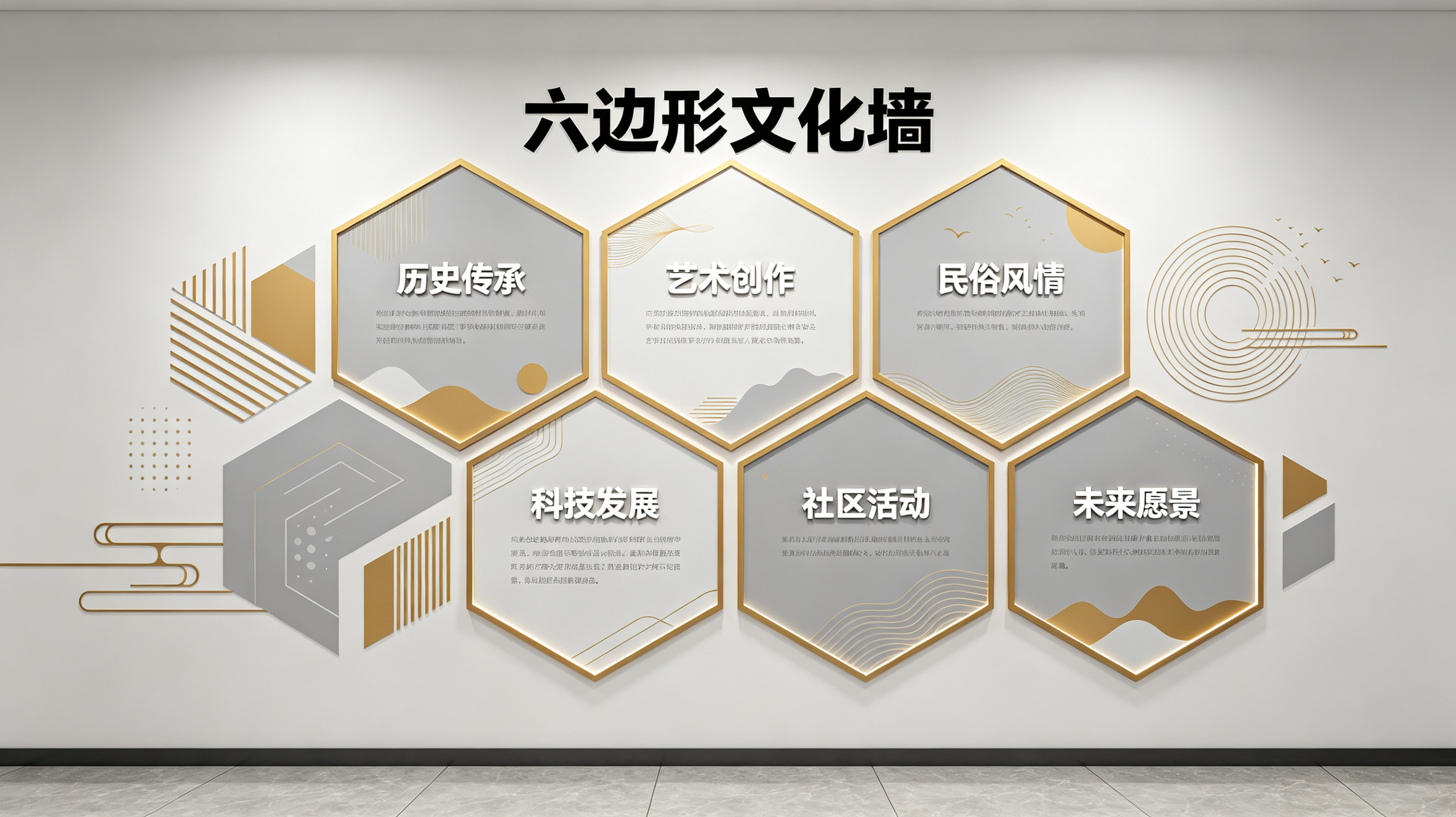 砀山企业文化墙 | 六边形信息美学
